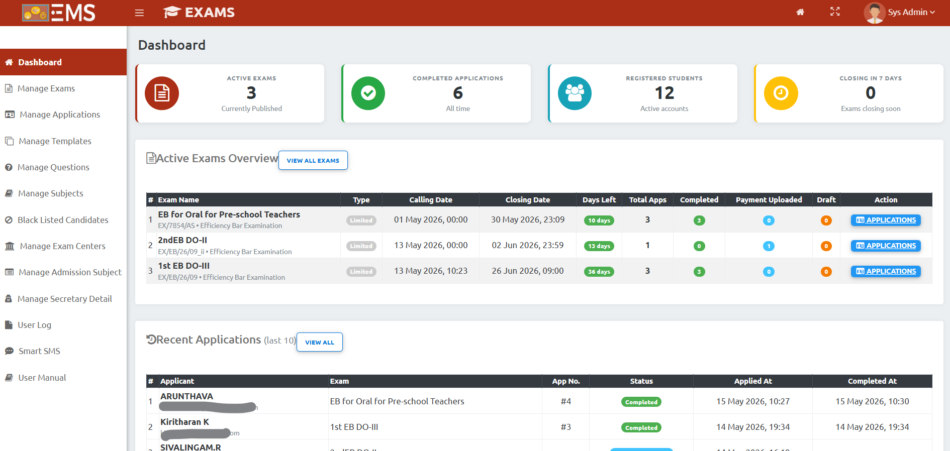 Exam Management System (EMS)